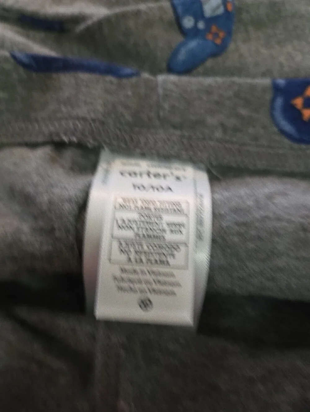 Carter's Gray Pajama Set with Blue Controller Print